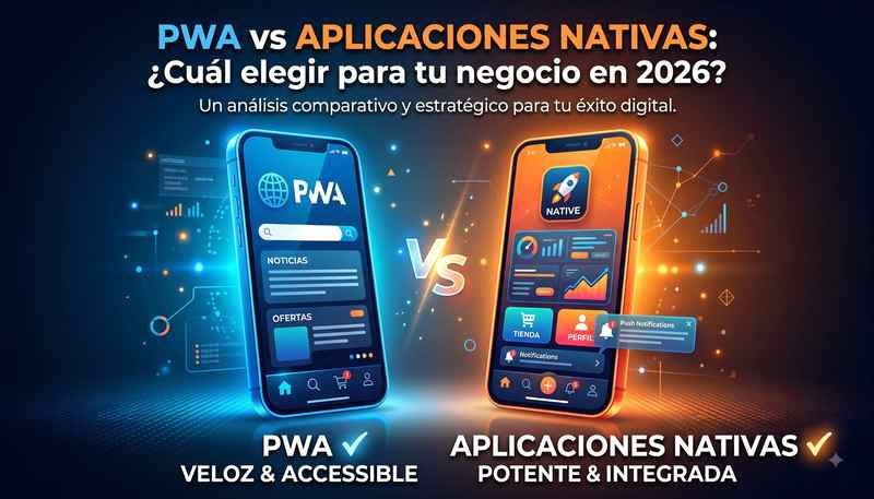 Imagen para el artículo PWA vs Aplicaciones Nativas: Cuál elegir para tu negocio en 2026