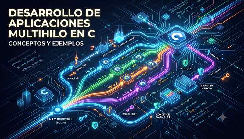 Imagen para el artículo Desarrollo de Aplicaciones Multihilo en C: Conceptos y Ejemplos